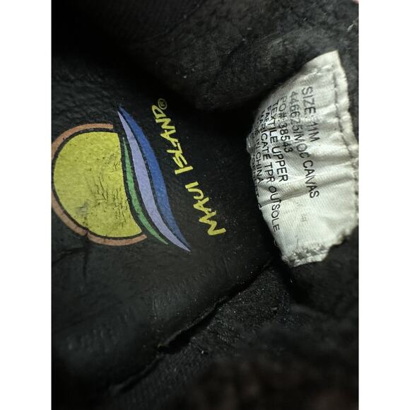 EUC Sz 11 Boys MAUI ISLAND Beachcomber Slip On Shoes Moccasins Canvas Grey Black - Picture 4 of 4